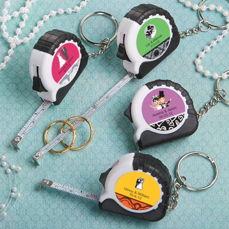 75 Personalized Key Chain / Measuring Tape Favors Set of 75 Etsy