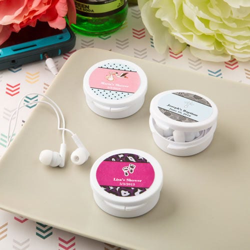 100 Personalized Baby Shower Headphones/Earbuds with case Etsy
