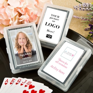 75 Playing Card Decks with Custom Photo Case Favors - Set of 75
