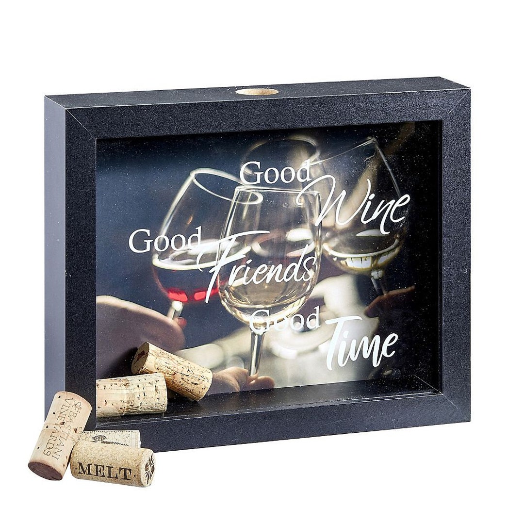 WINE CORK and Beer Cap Holder Shadow Box Good Friends, Good Wine, Good Times Etsy