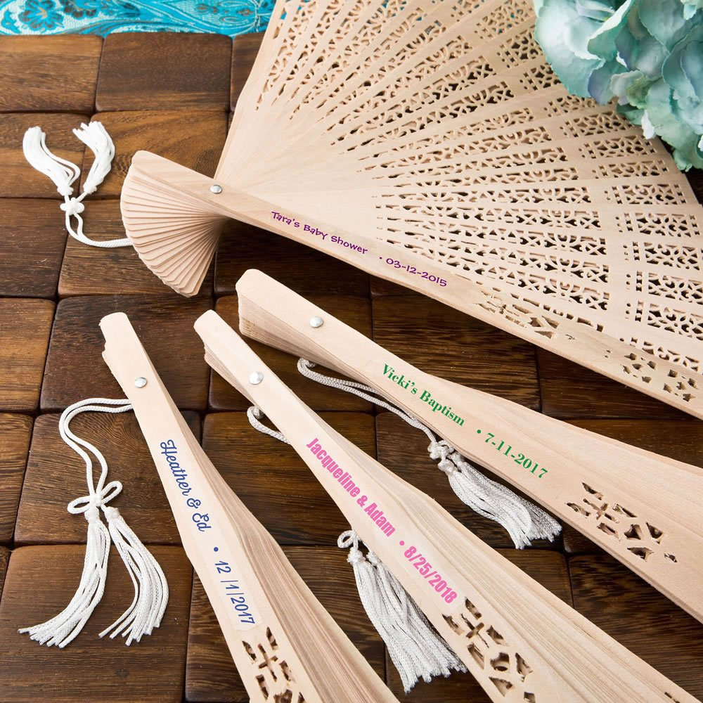 Wedding Personalized Hand Fans Summer Wedding Sandalwood Fans