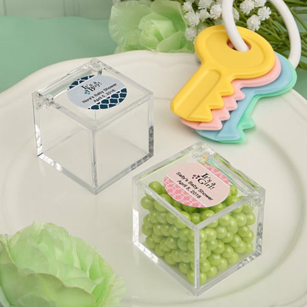 50 Personalized Baby Shower Small Acrylic Box - Set of 50