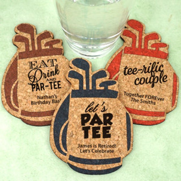 Personalized Golf Bag Cork Coaster