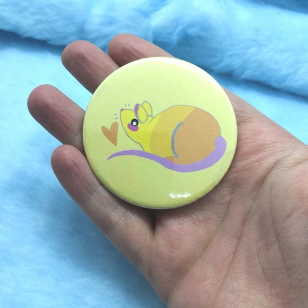 Kawaii Candycorn Rat ~ 58mm Handpressed Badge