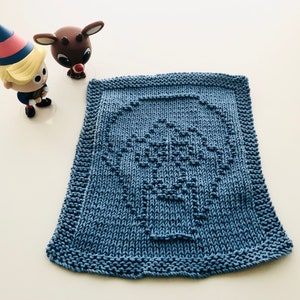 PDF Pattern: Claymation Christmas Snow Miser Dishcloth/Washcloth