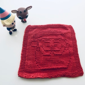 PDF Pattern: Claymation Christmas Santa Claus with hat Dishcloth/Washcloth