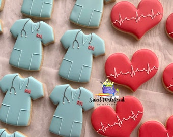 2 dozen Nurse Doctor sugar cookies. Nurse appreciation week gifts Nurse gift. Nurse cookies .