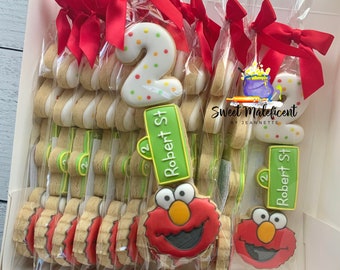 12 mini elmo inspired cookie packs