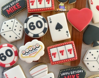 2 dozen casino birthday sugar cookies