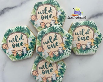 2 dozen Safari wild one theme cookie prints