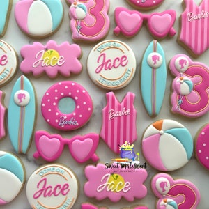 2 dozen doll pool party birthday cookies