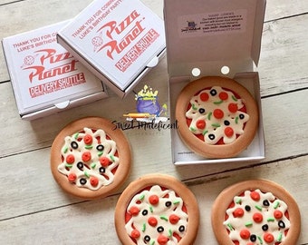 12 Mini Party Planet pizza cookies • mini cookies pizza