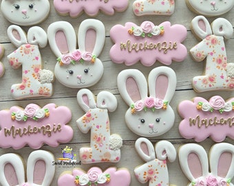 2 dozen somebunny is one birthday cookies