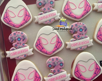 2 dozen spider girl Ghost Spider cookies