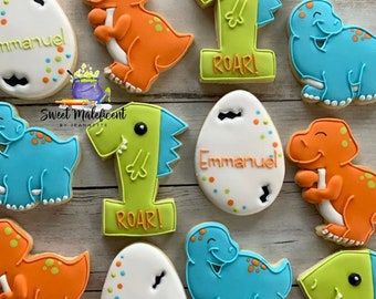 2 dozen dinosaur birthday cookies