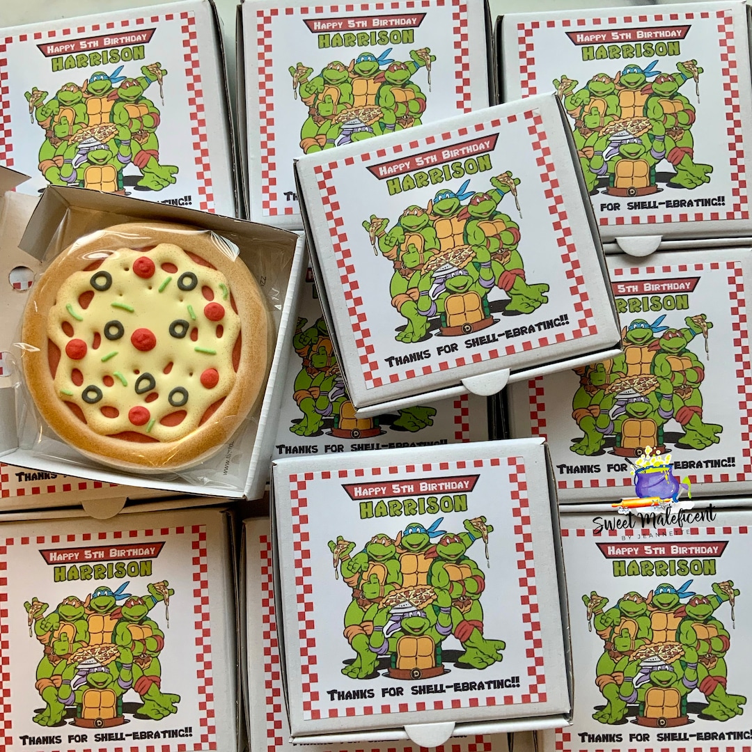 Pizza And Cake　専用ページ 12 Mini Party Turtles Pizza Sugar Cookies With Boxes • Ninja