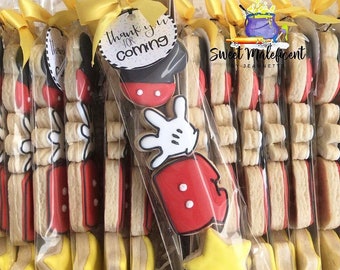 Mickey Mouse Birthday Cookies: 12 Party Favors