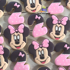 Minnie Mouse Sugar Cookies, Birthday Party Favors (2 Dozen)