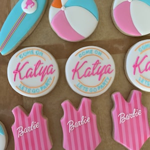 2 dozen doll pool party birthday cookies afbeelding 3