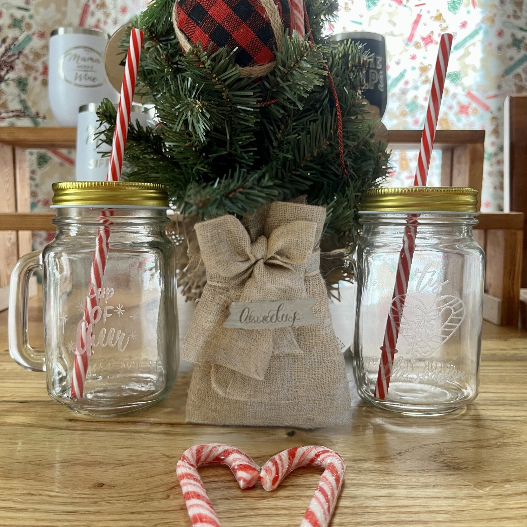 Gourmet by Starfrit 16oz. Mason Jar Mugs with Straws, 2ct.