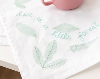 The Leaf Printed Tea Towel Craft Kit