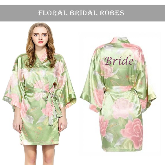 floral bridal dressing gowns