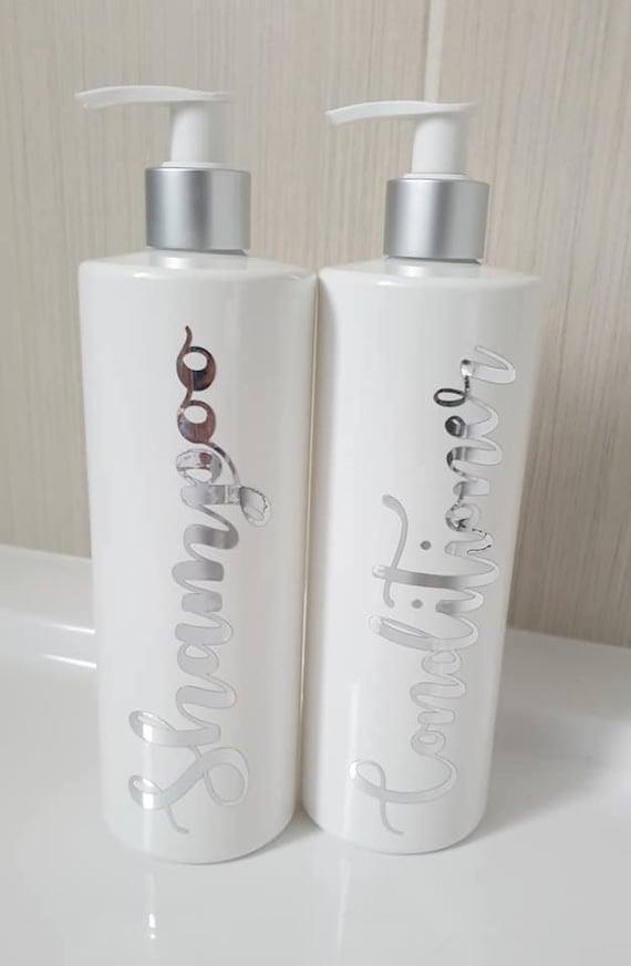 Reusable soap dispenser Set of 2 Hinch Inspired White Bathroom Pump Bottles