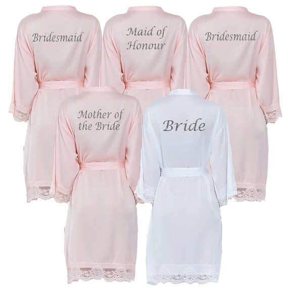 bride and bridesmaid dressing gowns