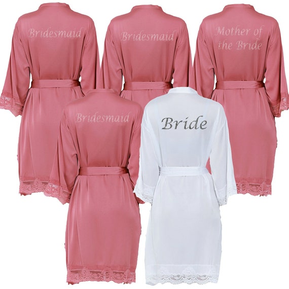 bride and bridesmaid dressing gowns