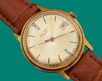 Vintage frühe Armbanduhr POLJOT 2414 Dress Watch UdSSR 17 Juwelen mechanische Uhr