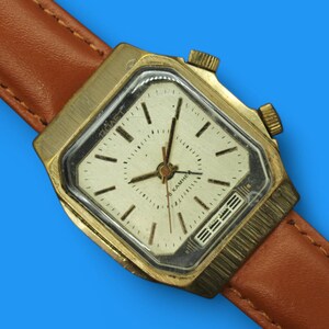 Montre Mécanique Poljot URSS 1970 - 17 Rubis, Boîtier Métal Argenté, Cadran Argent, Vintage Pour Homme