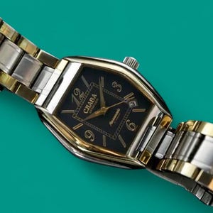 Vintage automatisch horloge SLAVA Constellation 21j, automatisch, zwarte wijzerplaat