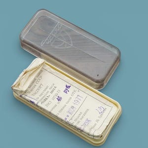 Vintage 1970s original plastic watch box and papers for watch Chaika 1601A 2Q1977
