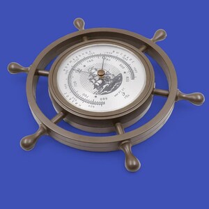 Nautical style round Barometer BK - Sh 1980s meteorological instrument vintage wall decor USSR