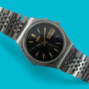 Vintage automatic Japan steel watch ORIENT 3 star, 21 jewels mechanical wristwatch