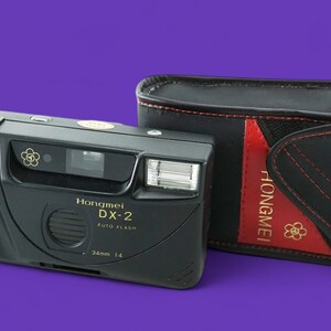 Lente de flash automático Hongmei DX-2 34 mm f4 35 mm Cámara de gran buscador de apuntar y disparar, batería incluida