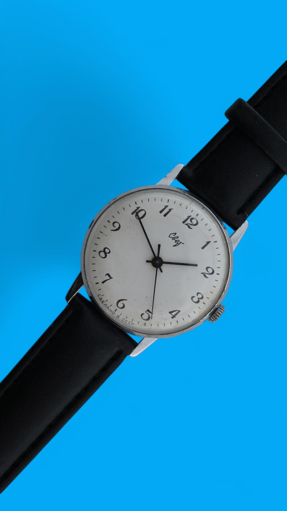 Vintage men's watch Raketa Svet 2609.HA USSR 19 jewels mechanical soviet wristwatch, Arabic numerals, foto 4 di 5