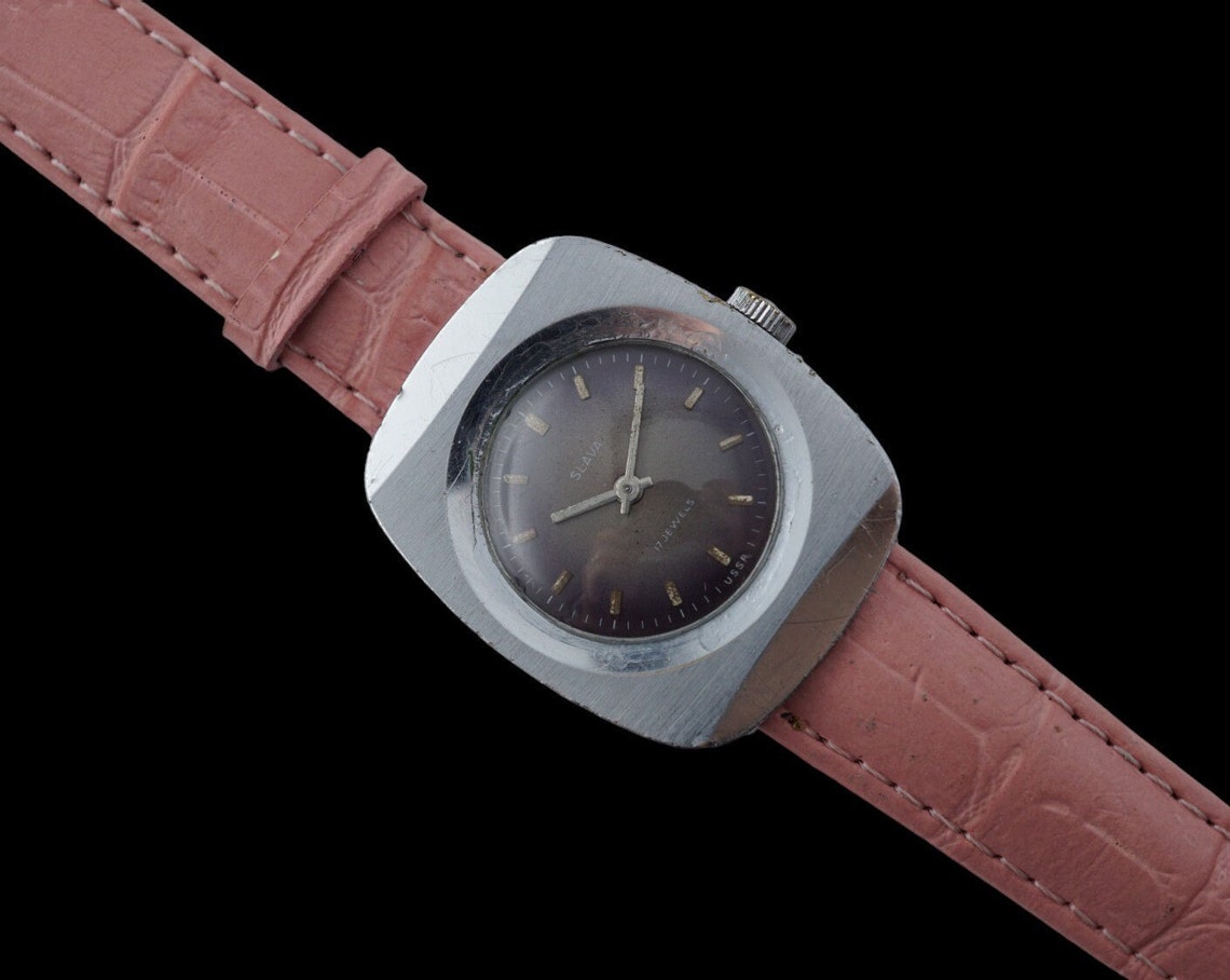 Vintage women's dress watch SLAVA cal.1601 17 jewels, mechanical wristwatch USSR, foto 2 di 5