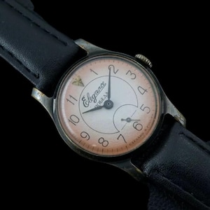 Orologio piccolo vintage Pobeda Elegance 2602 ZIM orologio da polso meccanico sovietico URSS, cassa nera