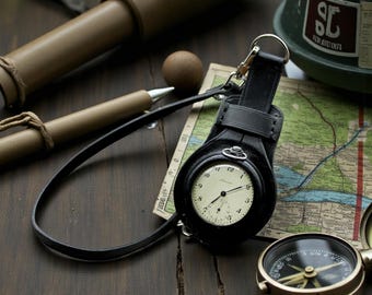 New! WW1 Times Handmade Leather Case for Pocket Watch 50mm WWII