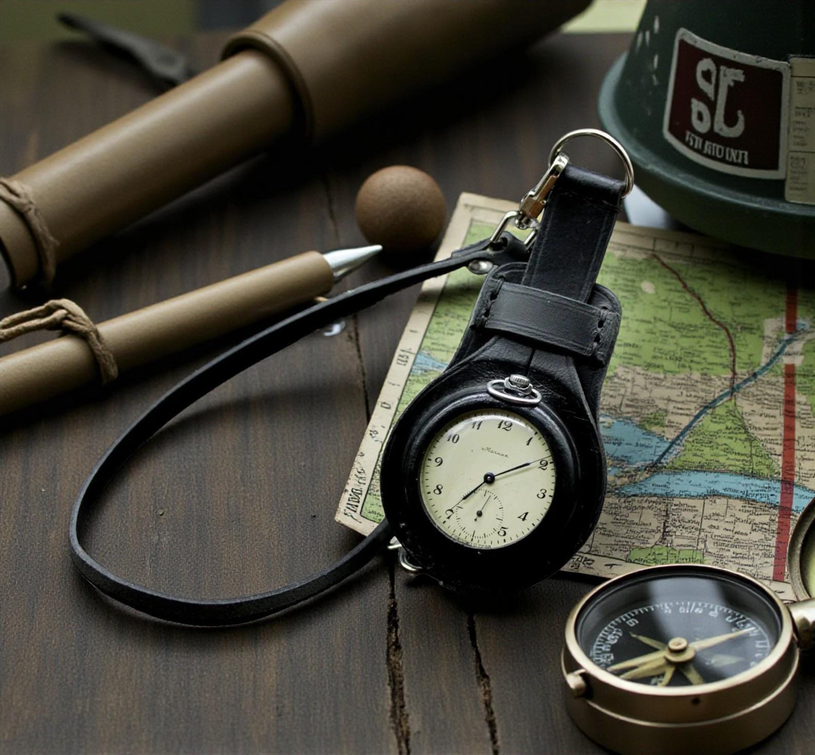 Ww1 Pocket Watch and Leather Strap - Etsy