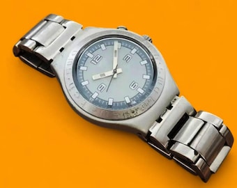 Mens steel Stainless Swatch Irony chronograph Swiss Watch AG 1995