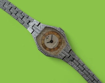 Relógio feminino vintage da URSS Luch cal.1600 15 joias lindo relógio de pulso mecânico soviético feminino