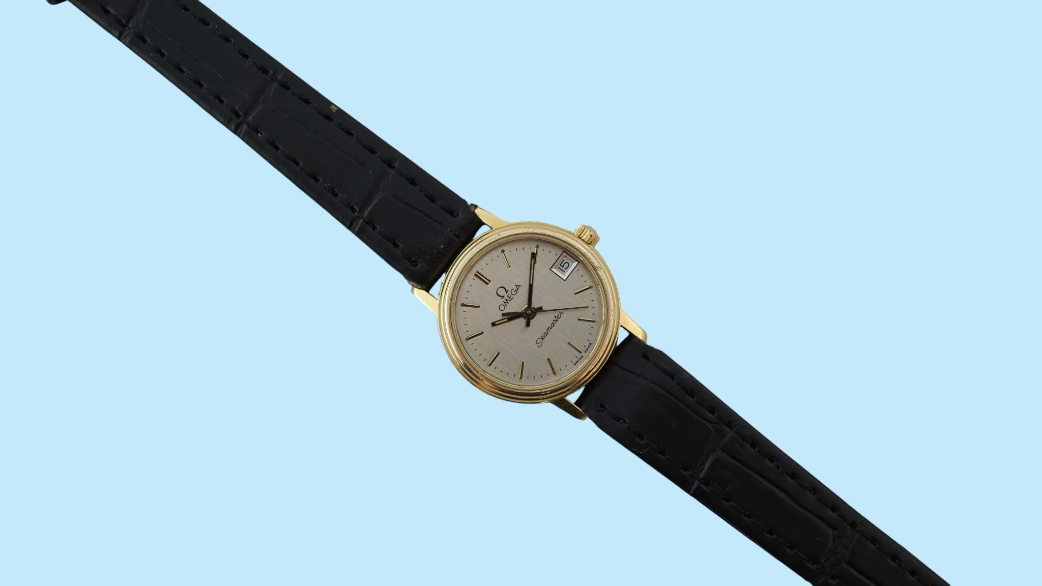 OMEGA Seamaster Quartz レディース 腕時計 ヴィンテージ Vintage 1985 OMEGA Seamaster Cal.1426 Quartz 21mm Women's Watch - Etsy