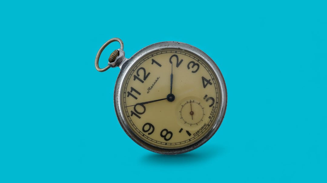 Vintage Genuine Soviet Mechanical Pocket Watch Molnija Cal.3602 18