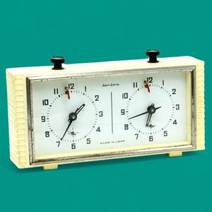 Vintage Chess Clock Working Large Plastic Soviet Chess Timer Jantar Chess Gift