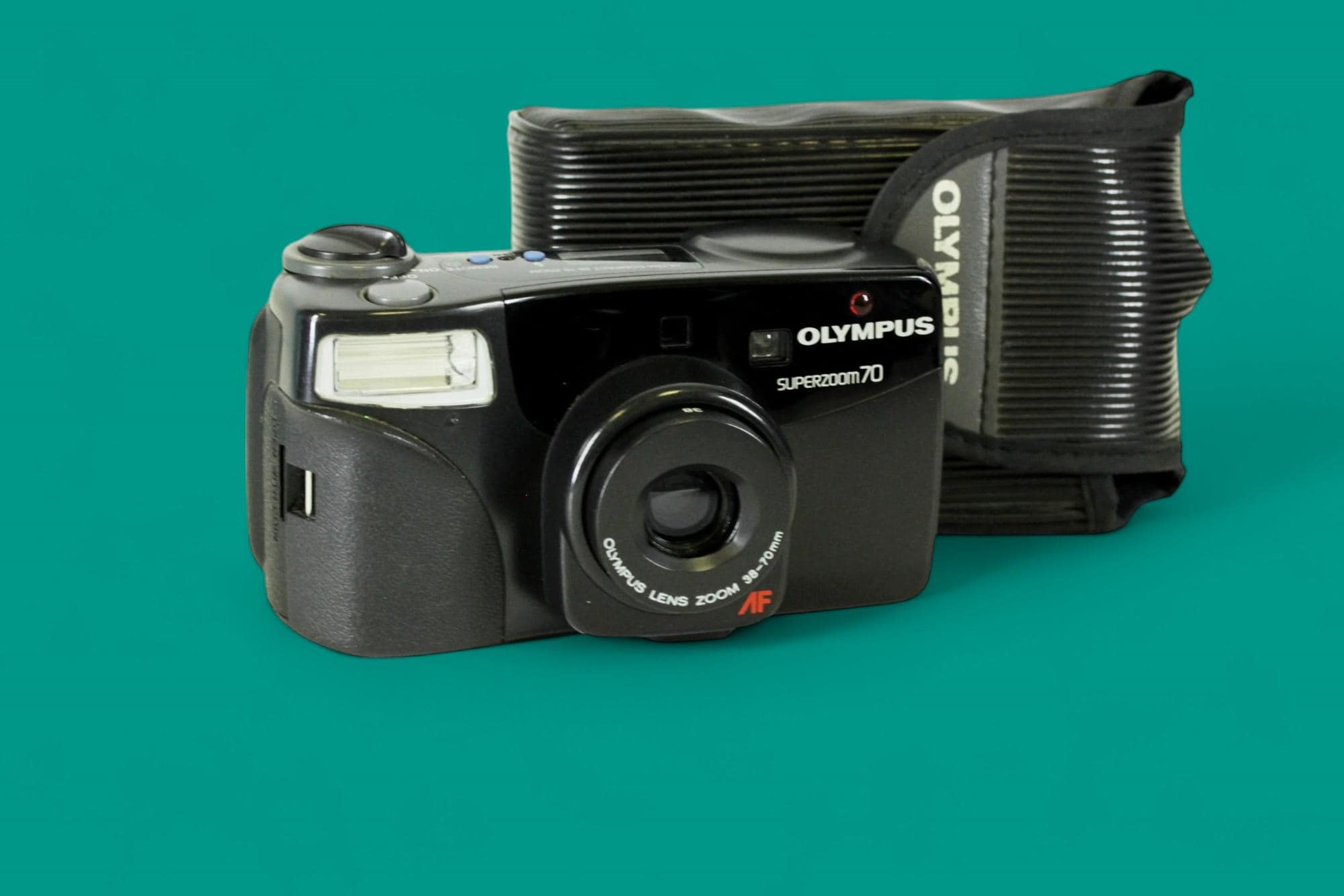 Black Olympus Superzoom 70 38-70mm Compact Camera Film Photo