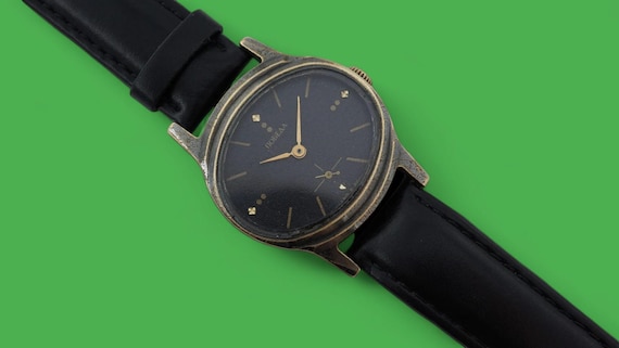 Vintage watch Pobeda 2602 Brass case dress watch ZIM 15 jewels soviet mechanical men's wristwatch USSR