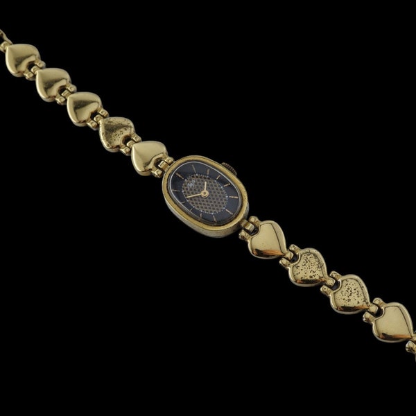 vintage début Biélorussie 1992 année montre femme Luch 1801.1 15 bijoux montre-bracelet mécanique pour femme, bracelet coeur