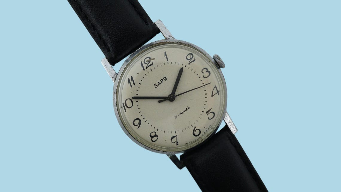 Vintage Zaria cal.1601 Soviet mechanical wristwatch, unisex watch, white dial, Zarya, foto 2 di 5